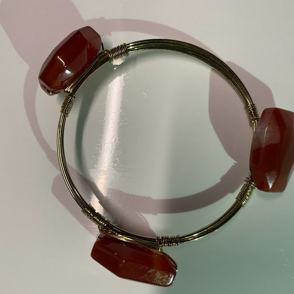 Amber Gem Golden Bracelet Bangle - Picture 3 of 5